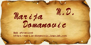 Marija Domanović vizit kartica